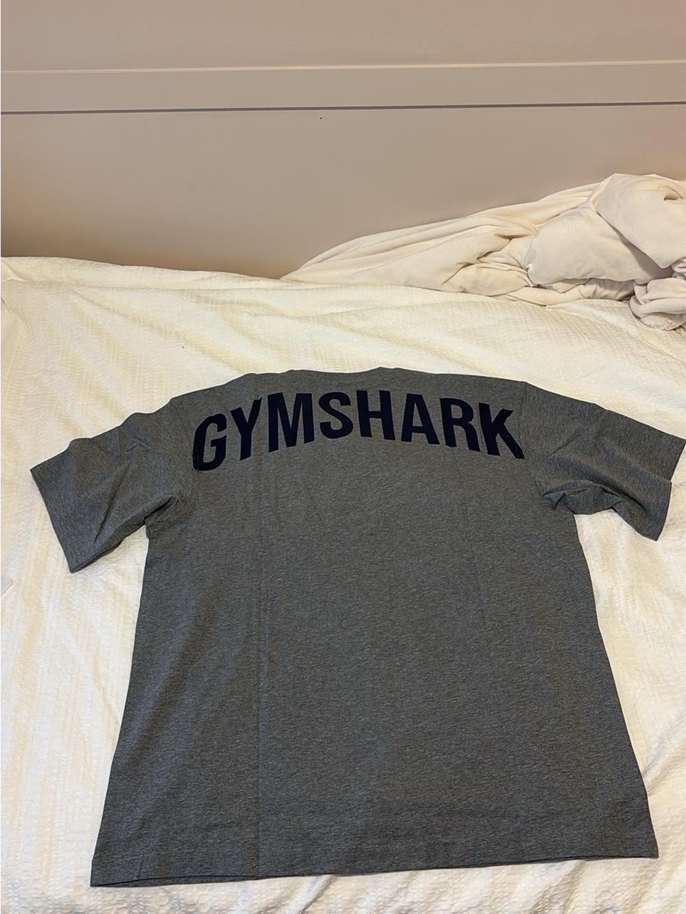 Gymshark Men's Grey T-Shirt with Navy Logo